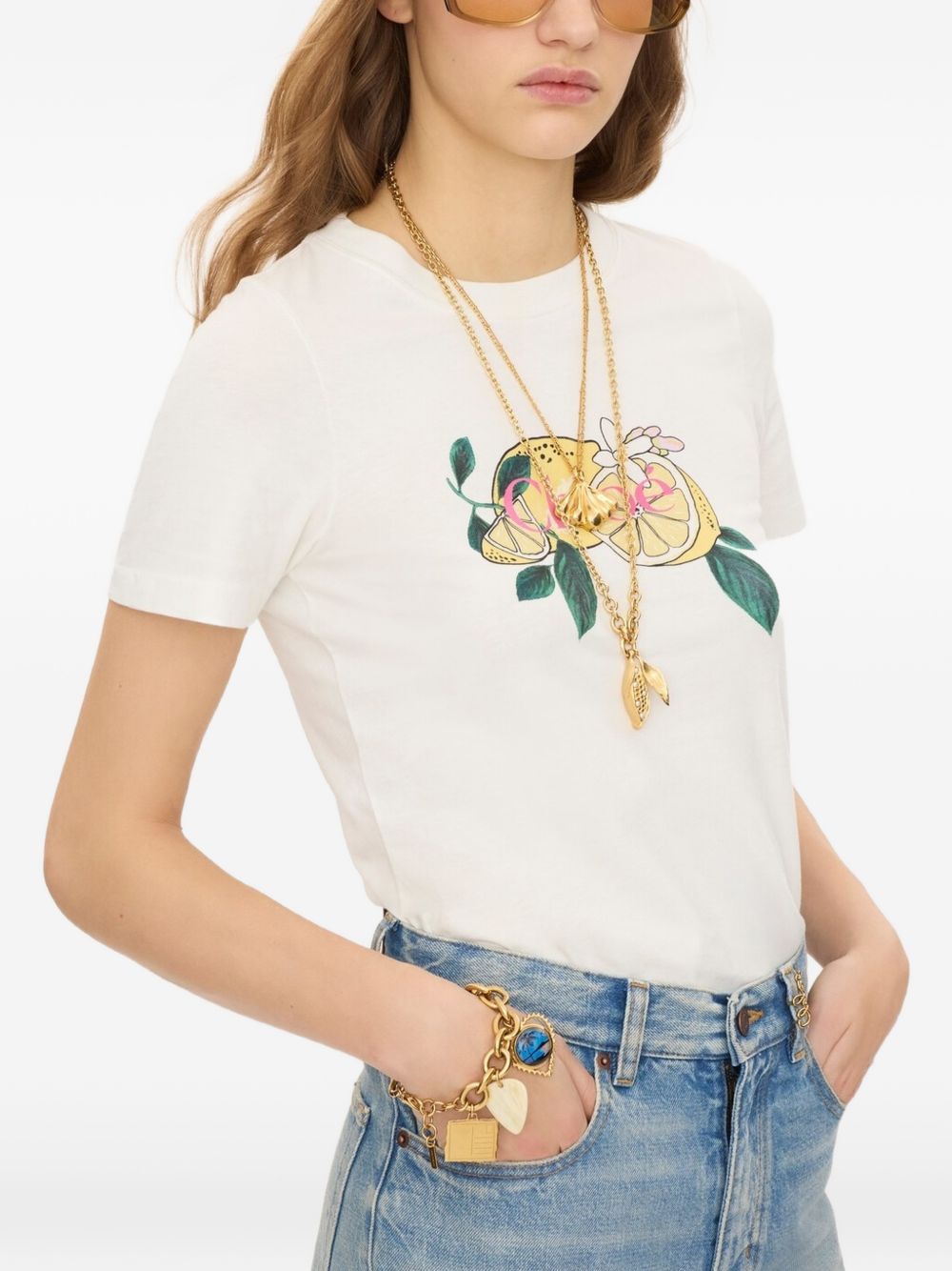 Chloè Printed Cotton T Shirt