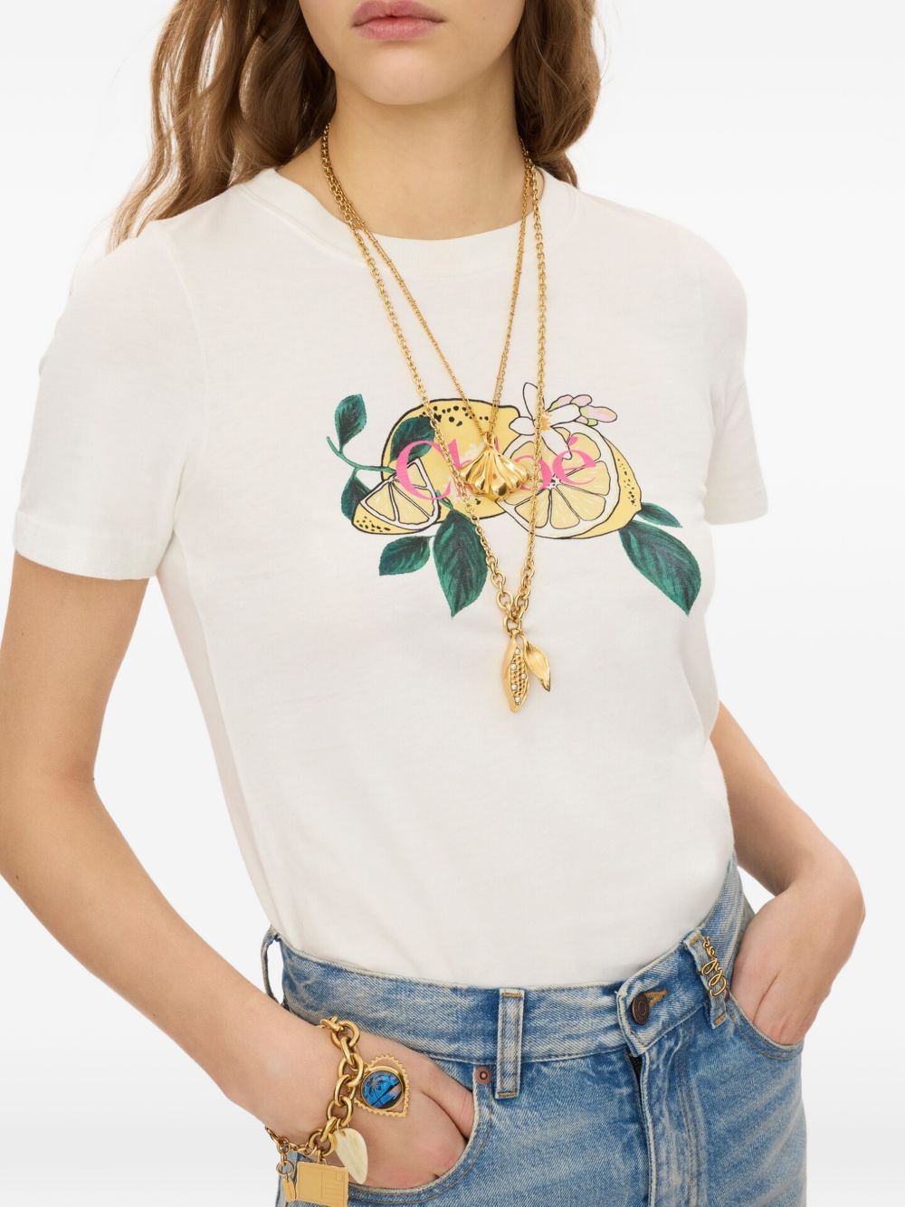 Chloè Printed Cotton T Shirt