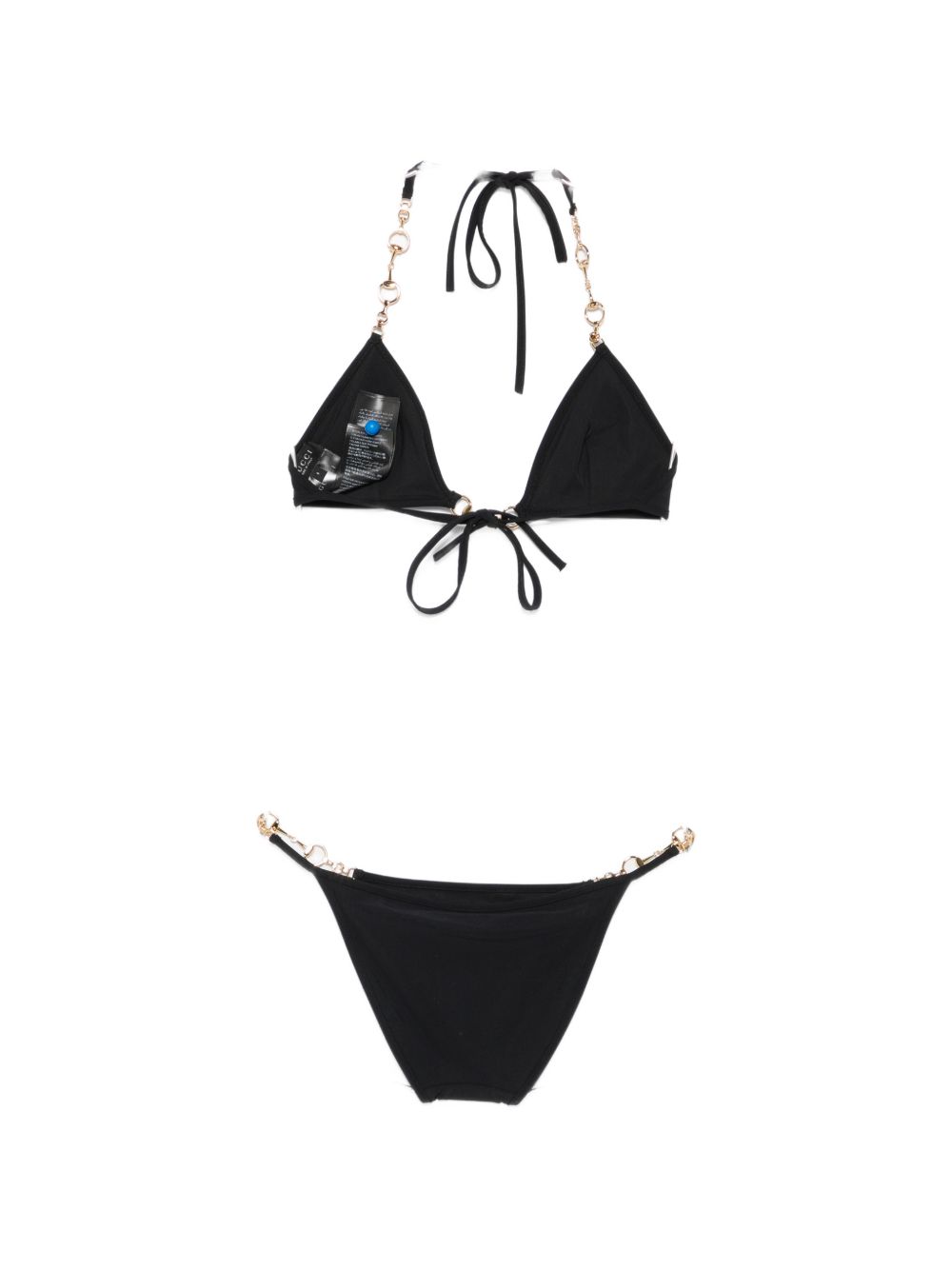 Gucci Hobrsebit Detail Triangle Bikini Set