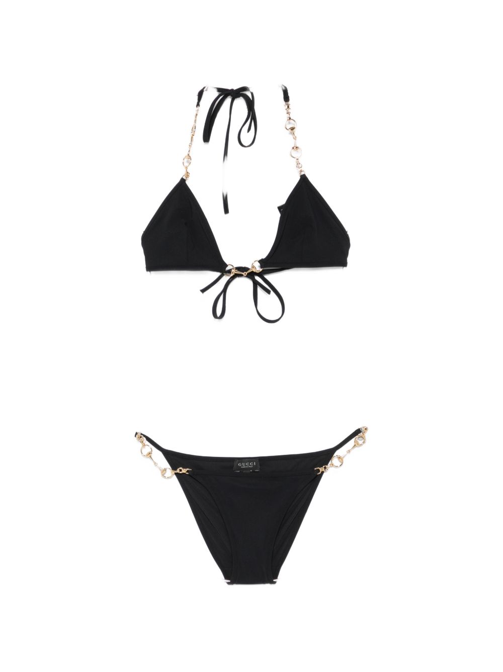 Gucci Hobrsebit Detail Triangle Bikini Set