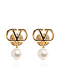 Valentino Garavani V Logo Signature Pearl Earrings