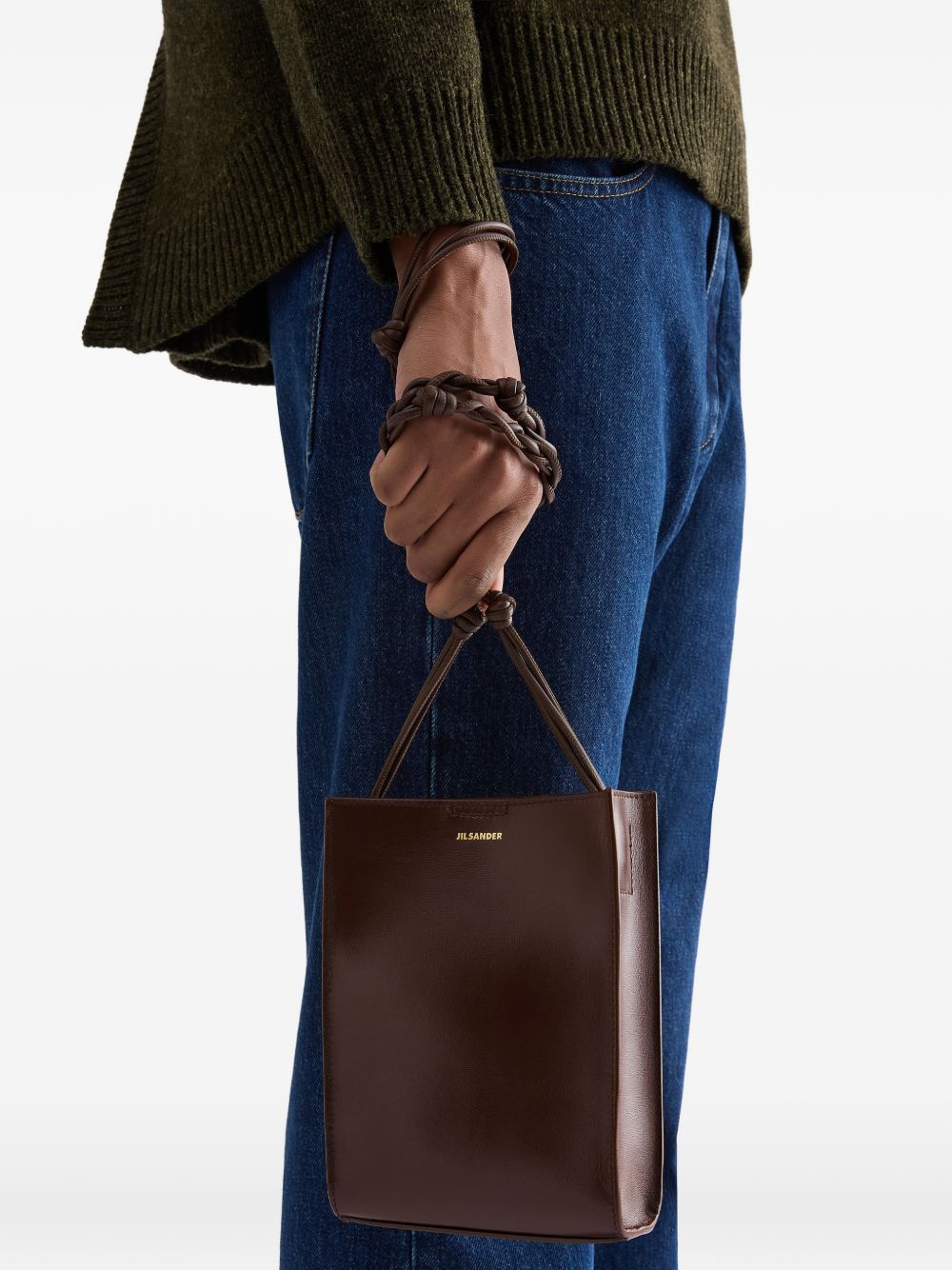Jil Sander Tangle Small Leather Crossbody Bag