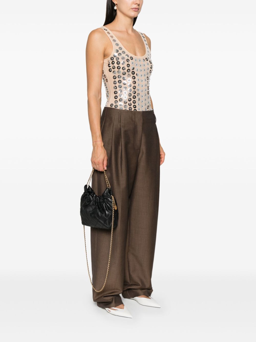 Tory Burch Fleming Mini Leather Hobo Bag