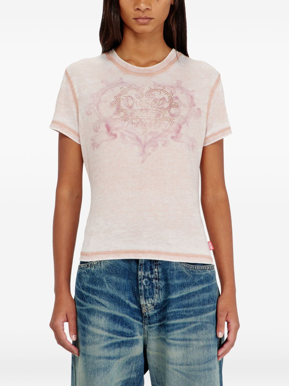 Diesel Logo Cotton Blend T Shirt