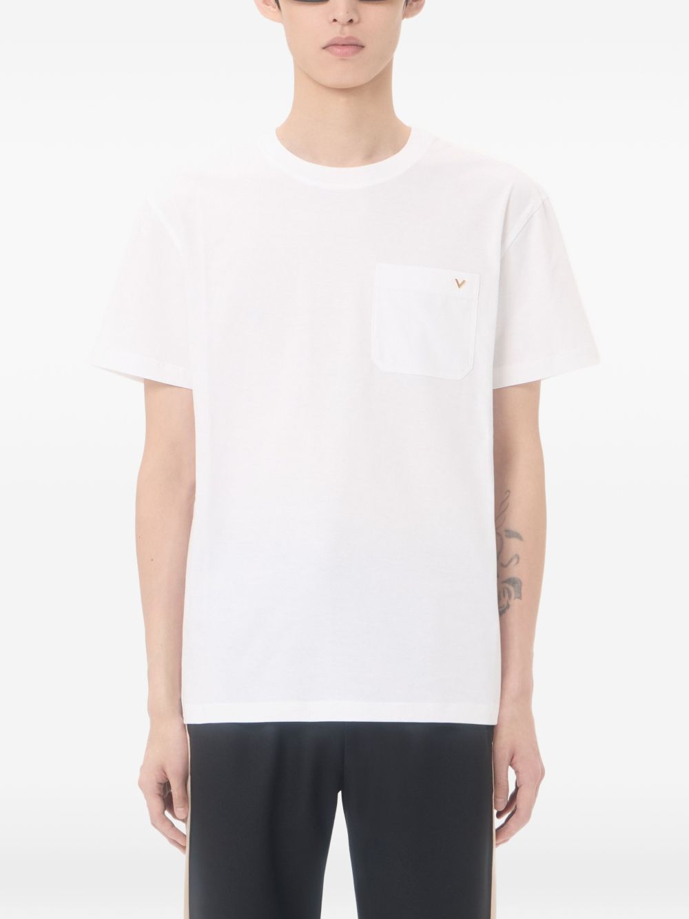 Valentino V Gold Cotton T Shirt