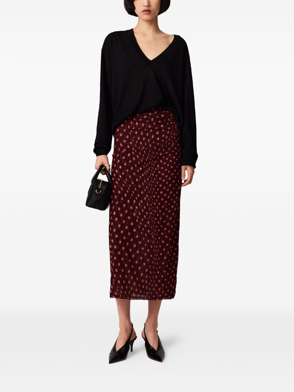 Stella Mc Cartney Polka Dot Long Skirt