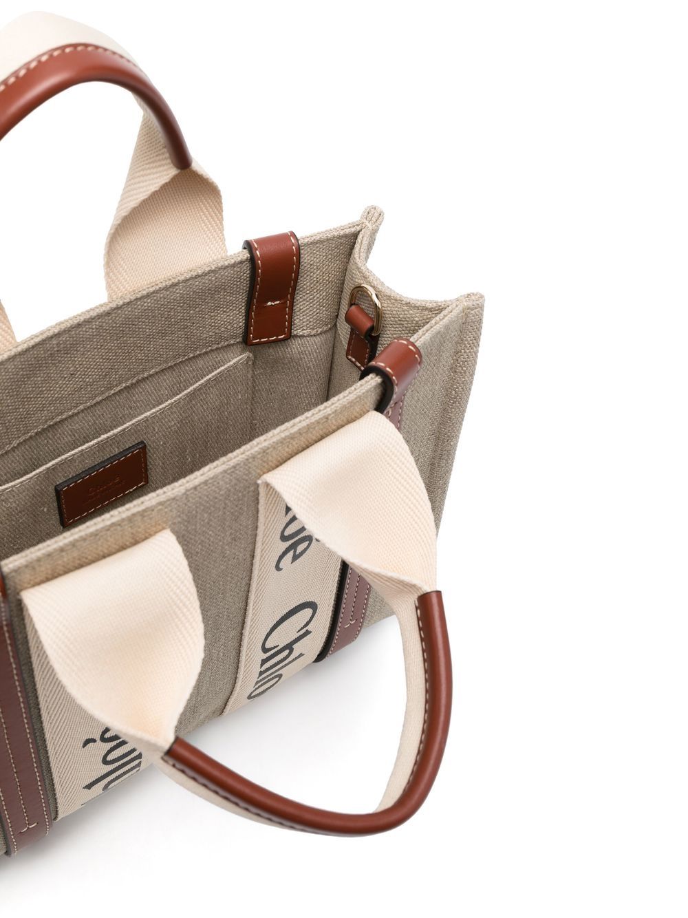Chloè Woody Small Linen Tote Bag