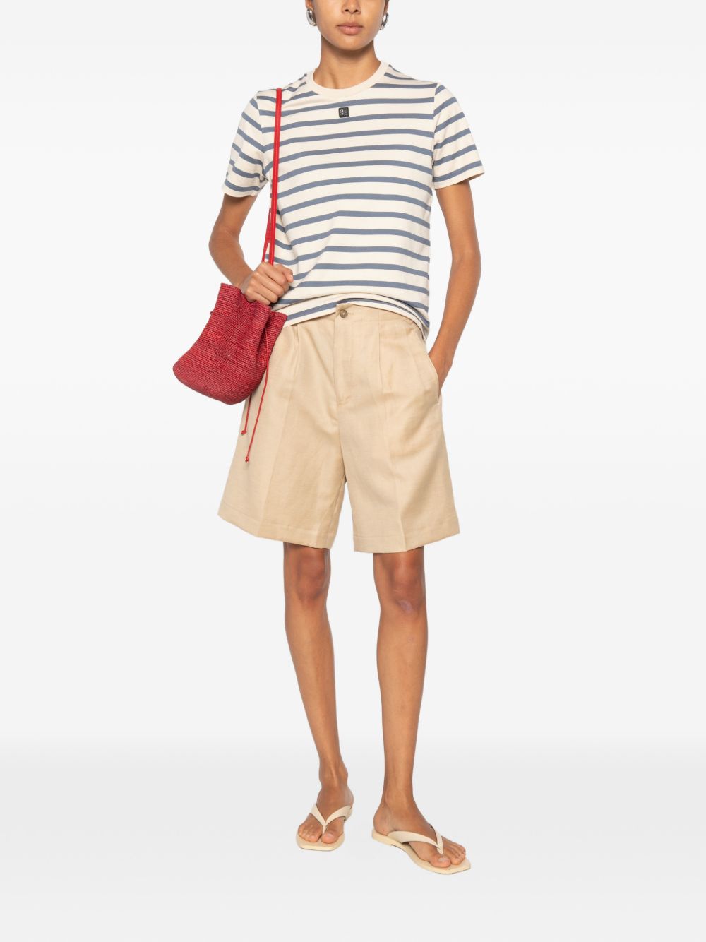 Tory Burch Striped Cotton T Shirt