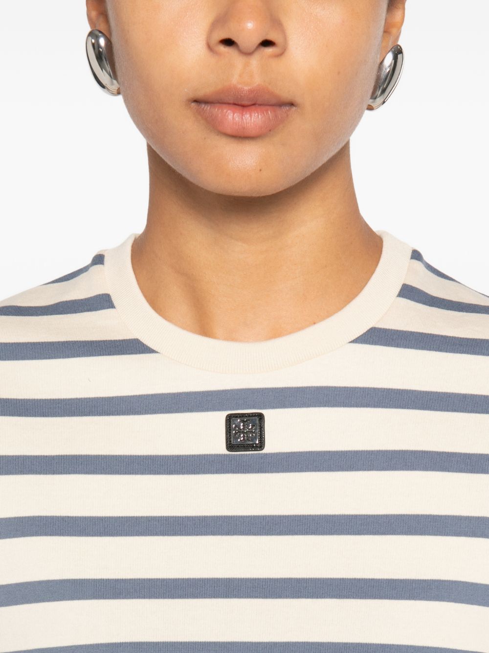 Tory Burch Striped Cotton T Shirt