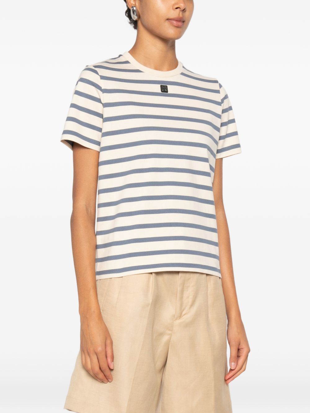 Tory Burch Striped Cotton T Shirt