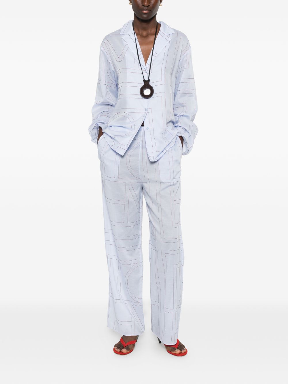 Toteme Pre Cotton Blend Pajama Trousers