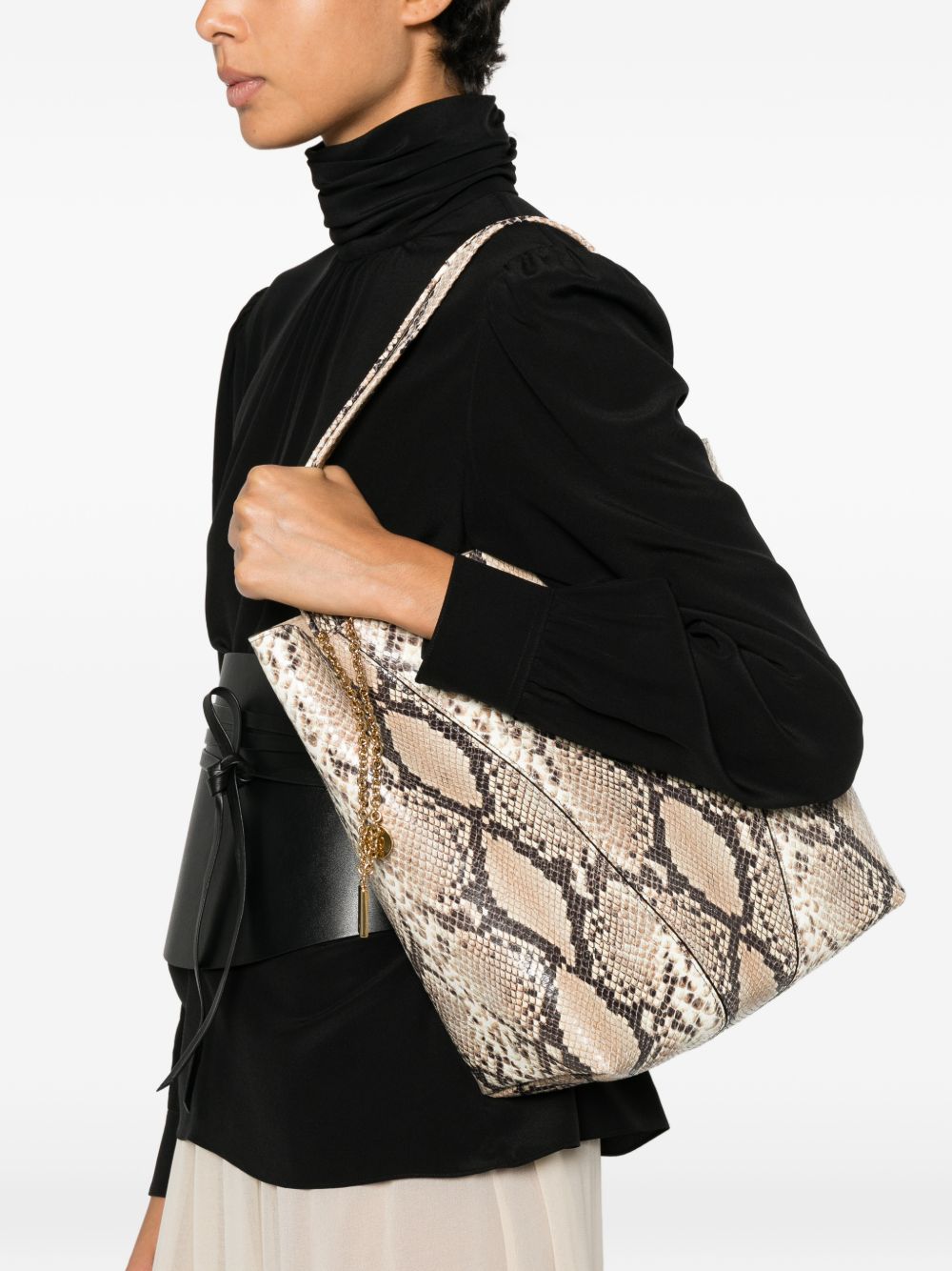 Chloè Chloé Spin Leather Tote Bag