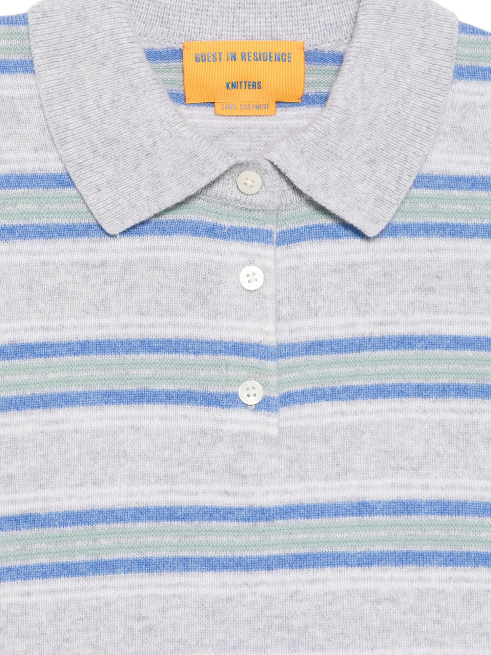 Guest In Residence Cashmere Striped Polo Shirt