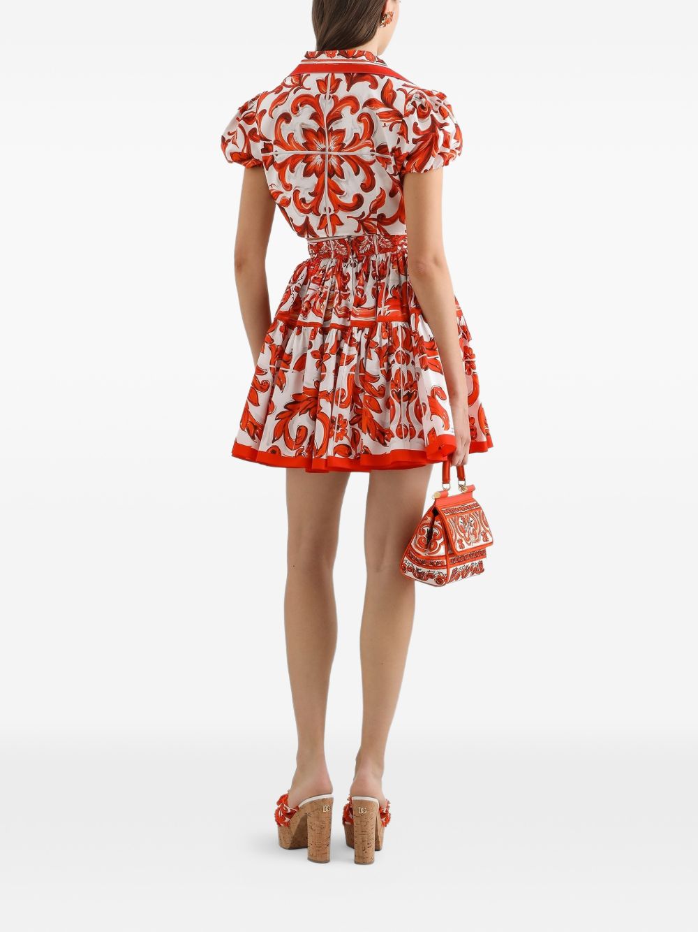 Dolce & Gabbana Maiolica Print Cotton Skirt