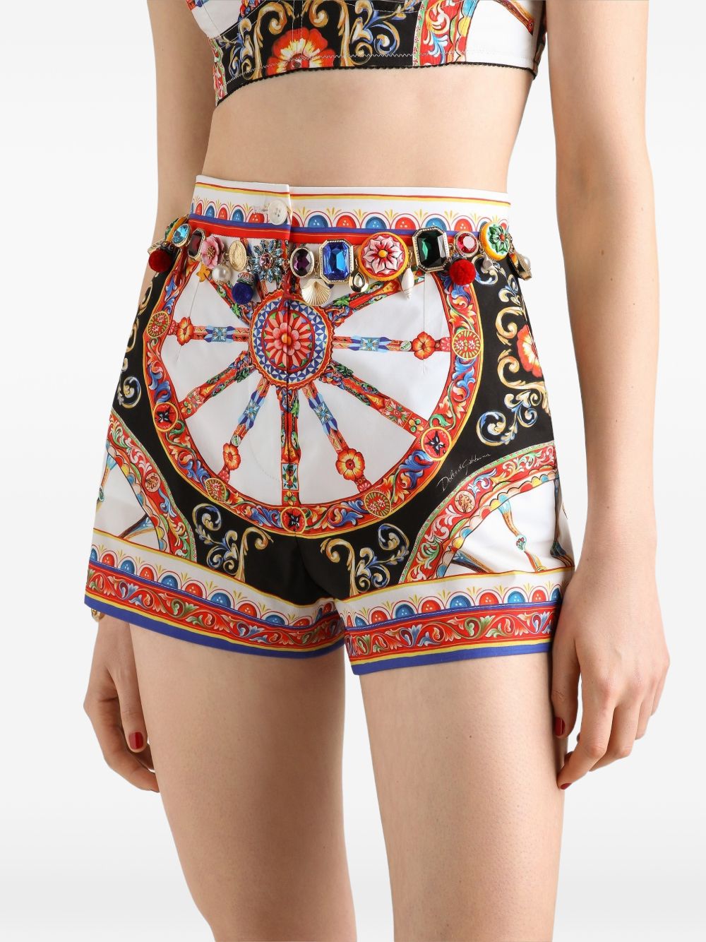 Dolce & Gabbana Carretto Print Cotton Shorts