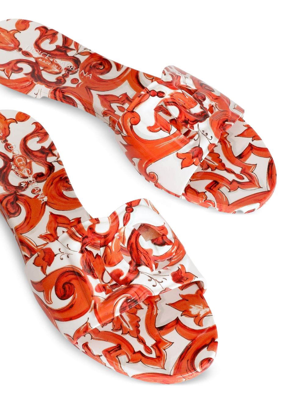 Dolce & Gabbana Maiolica Print Flat Sandals