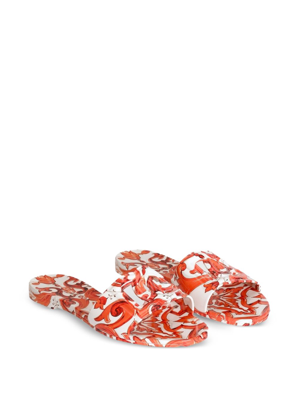 Dolce & Gabbana Maiolica Print Flat Sandals