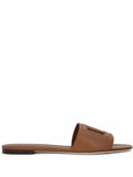 Dolce & Gabbana Dg Logo Leather Flat Sandals