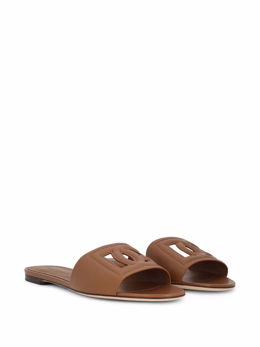 Dolce & Gabbana Dg Logo Leather Flat Sandals
