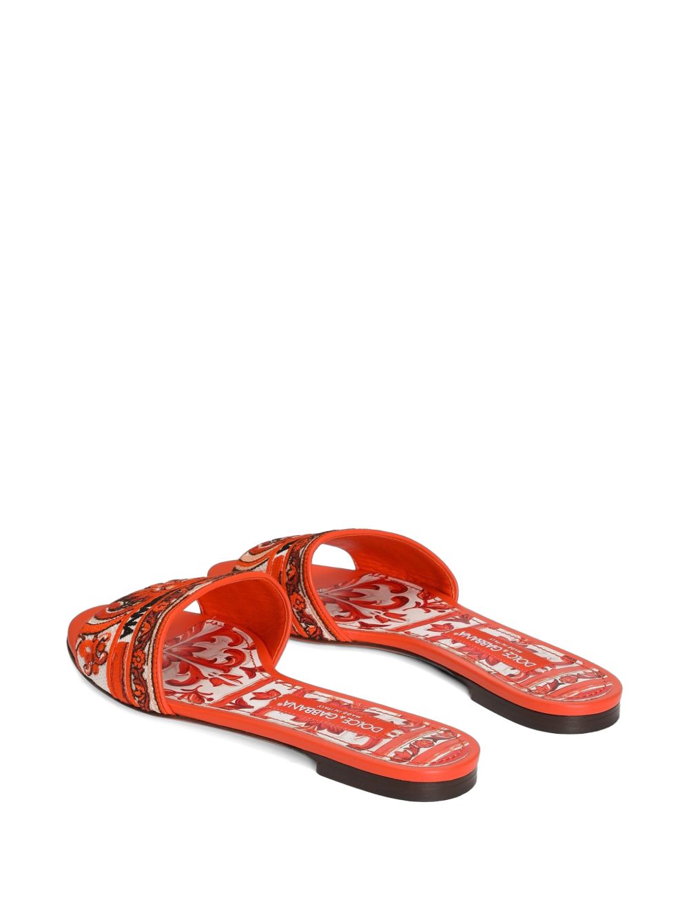Dolce & Gabbana Maiolica Print Flat Sandals