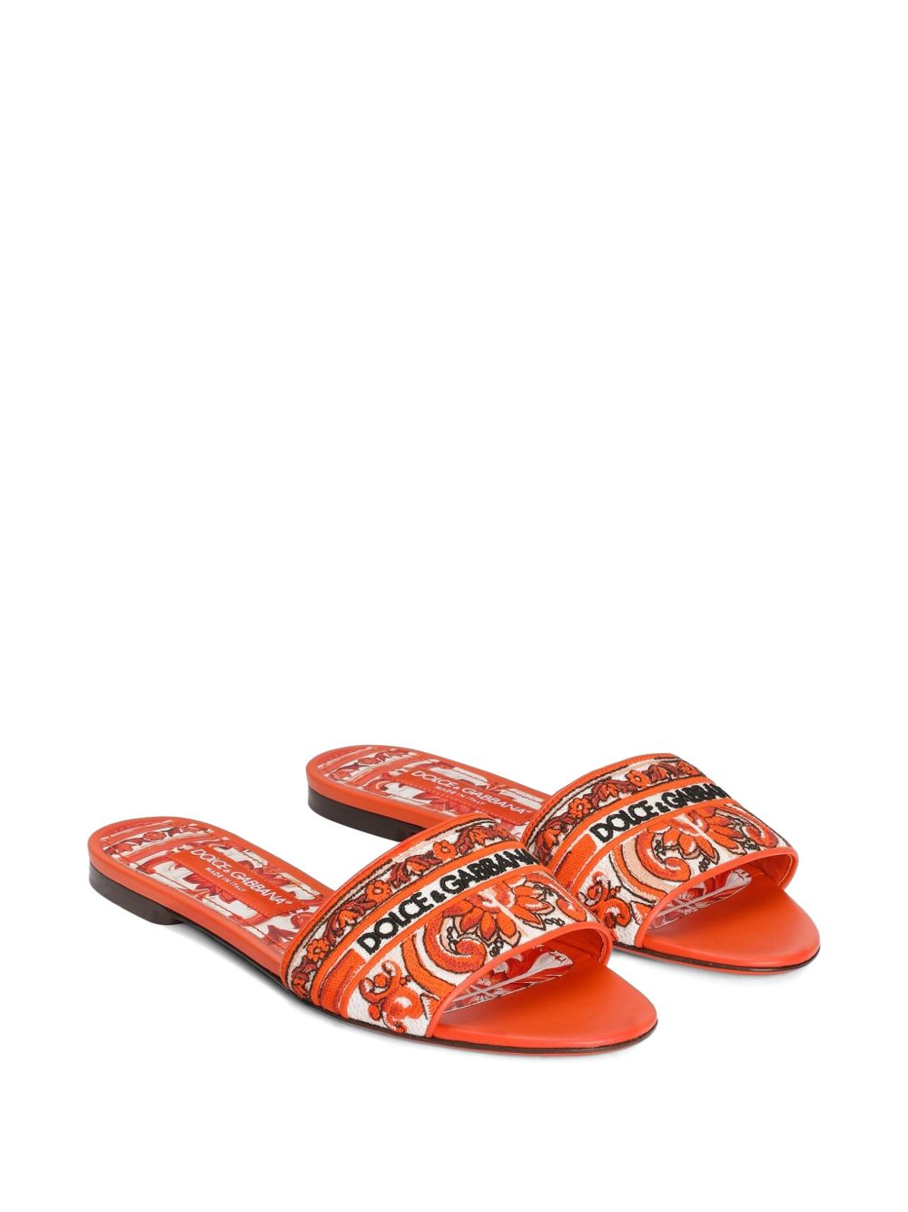 Dolce & Gabbana Maiolica Print Flat Sandals