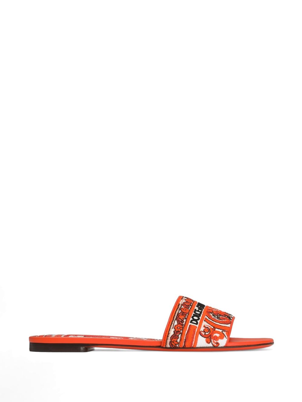 Dolce & Gabbana Maiolica Print Flat Sandals