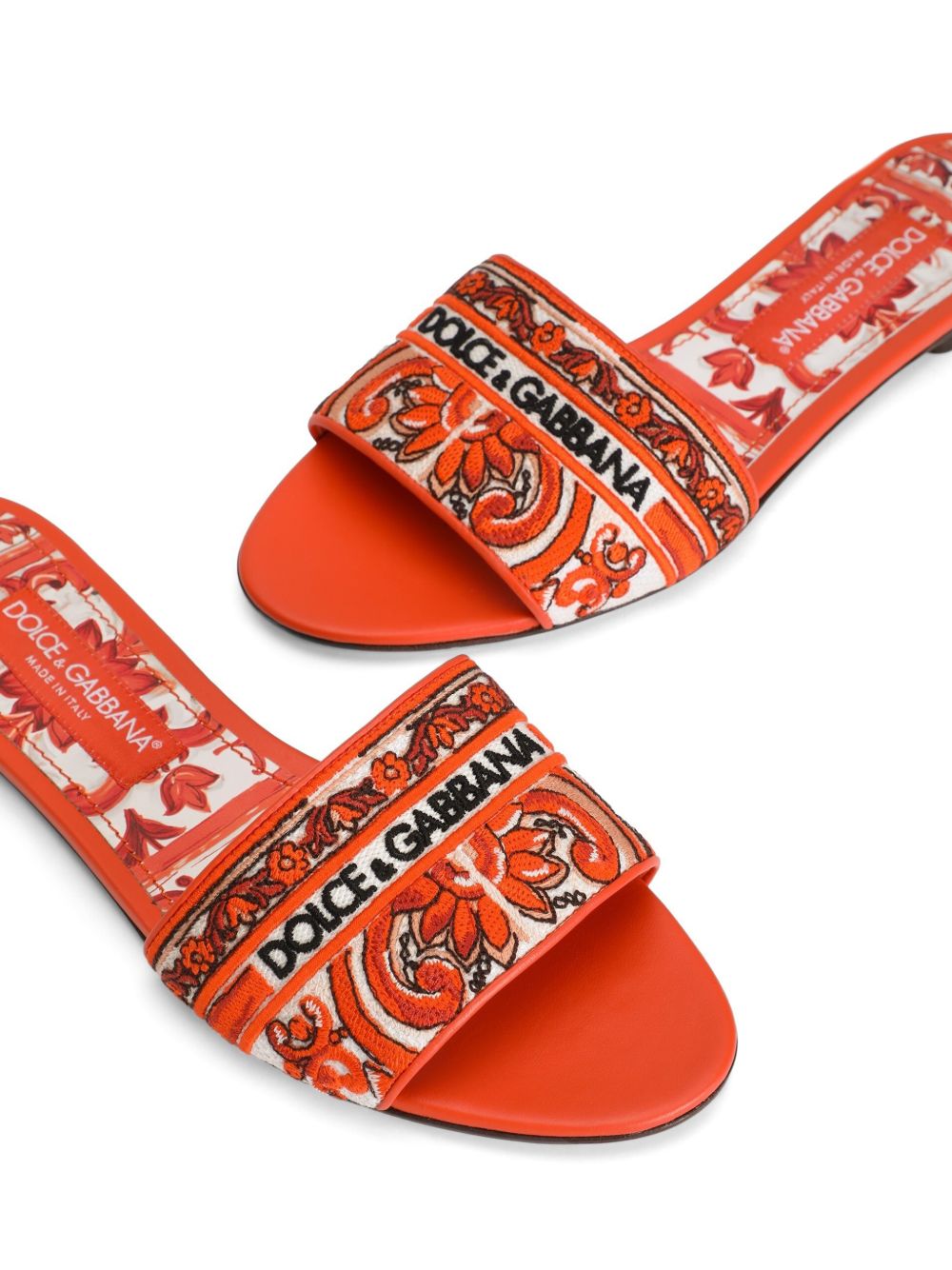 Dolce & Gabbana Maiolica Print Flat Sandals