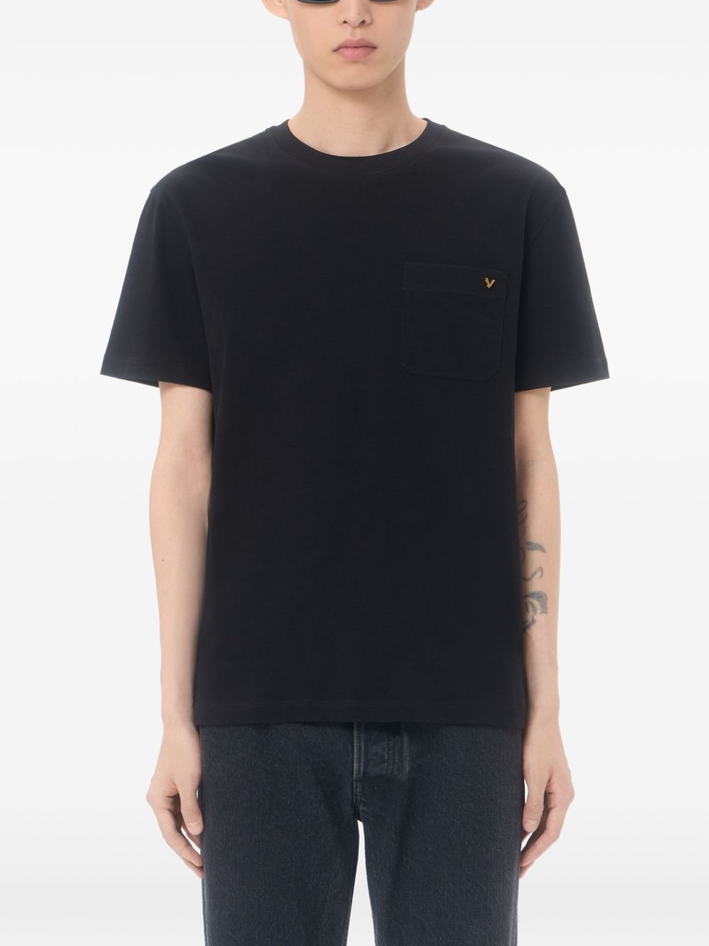 Valentino V Gold Cotton T Shirt