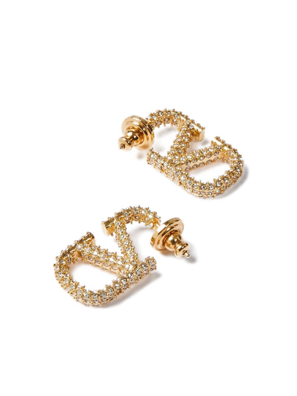 Valentino Garavani V Logo Signature Strass Earrings