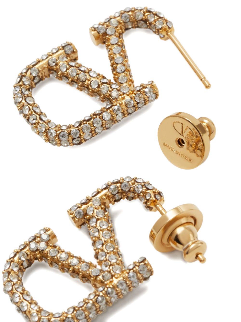 Valentino Garavani V Logo Signature Strass Earrings
