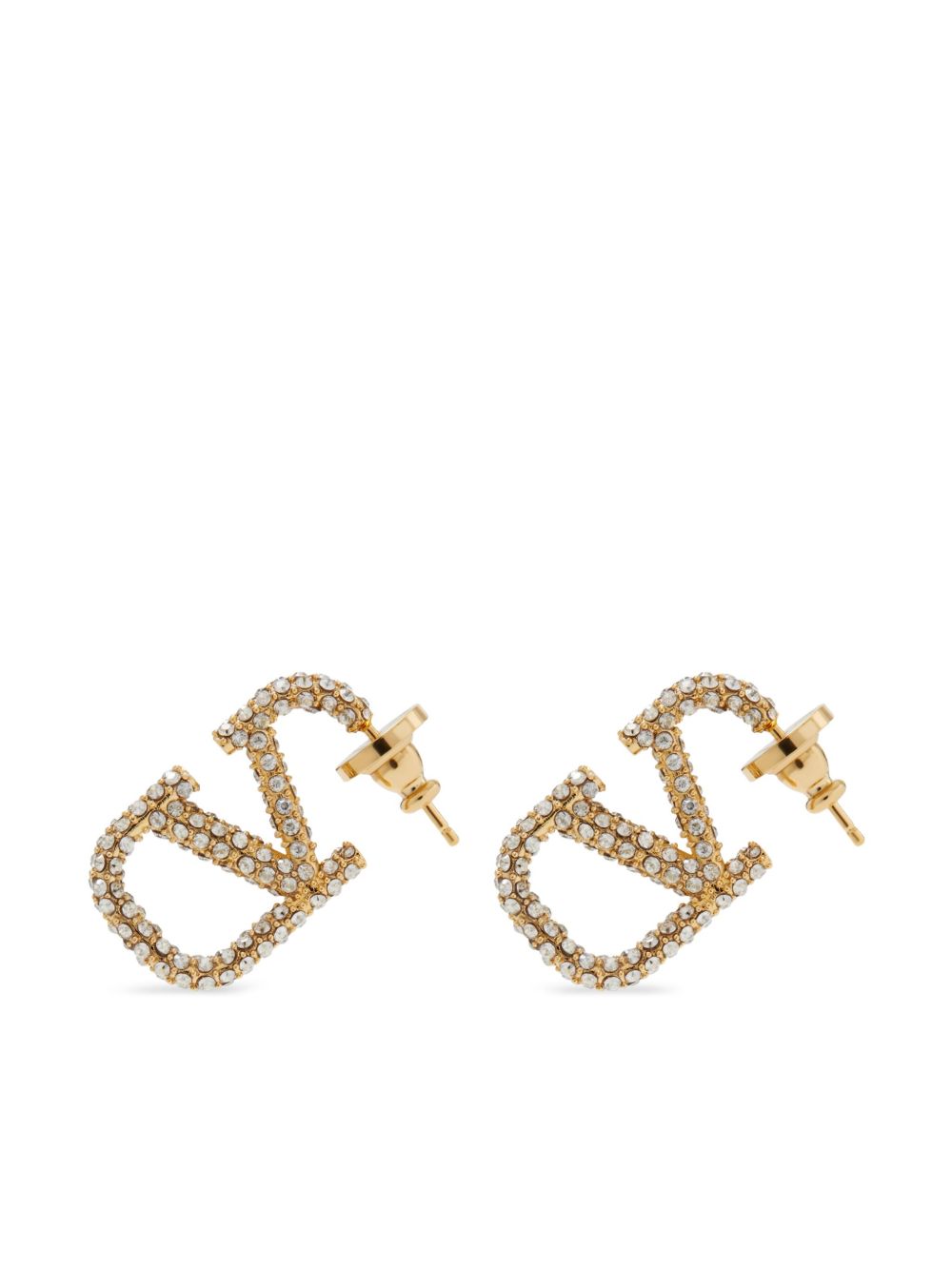 Valentino Garavani V Logo Signature Strass Earrings