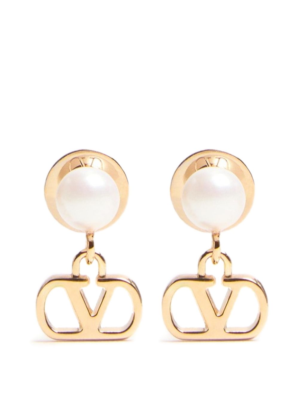Valentino Garavani V Logo Signature Pearl Earrings