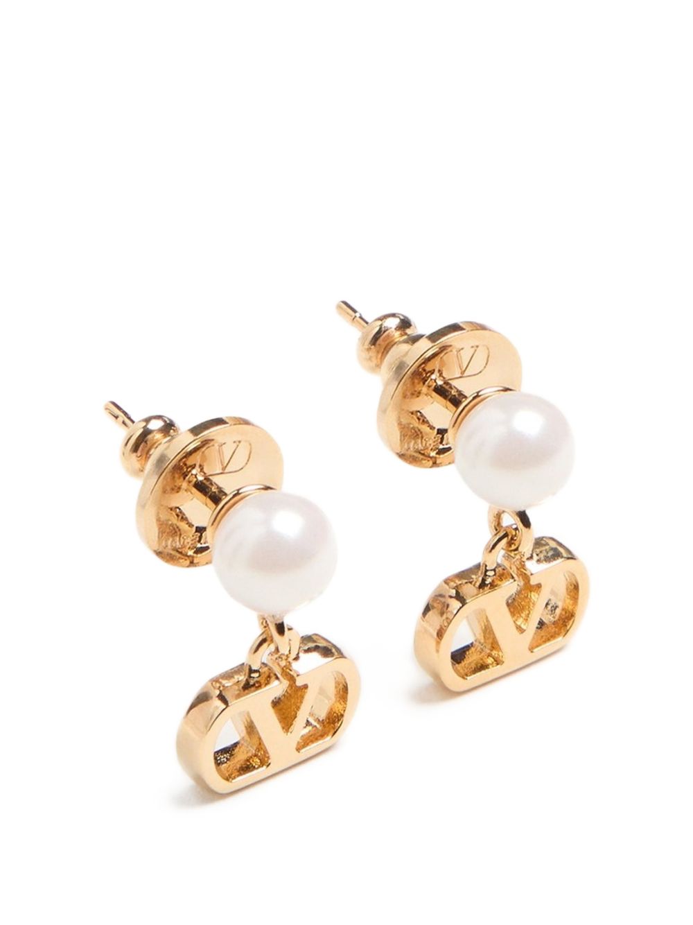 Valentino Garavani V Logo Signature Pearl Earrings