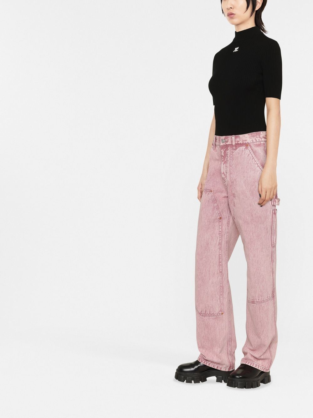 Courreges Re Edition Logo Turtle Neck Sweater