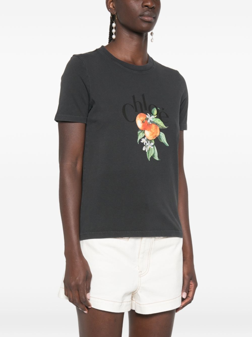 Chloè Printed Cotton T Shirt