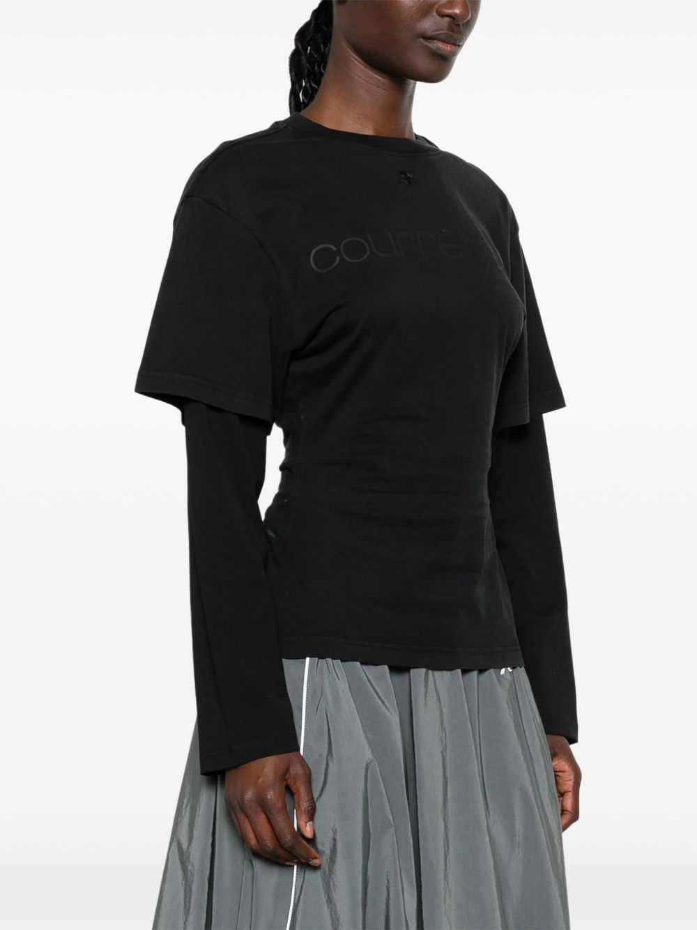 Courreges Pre Layered Cotton T Shirt