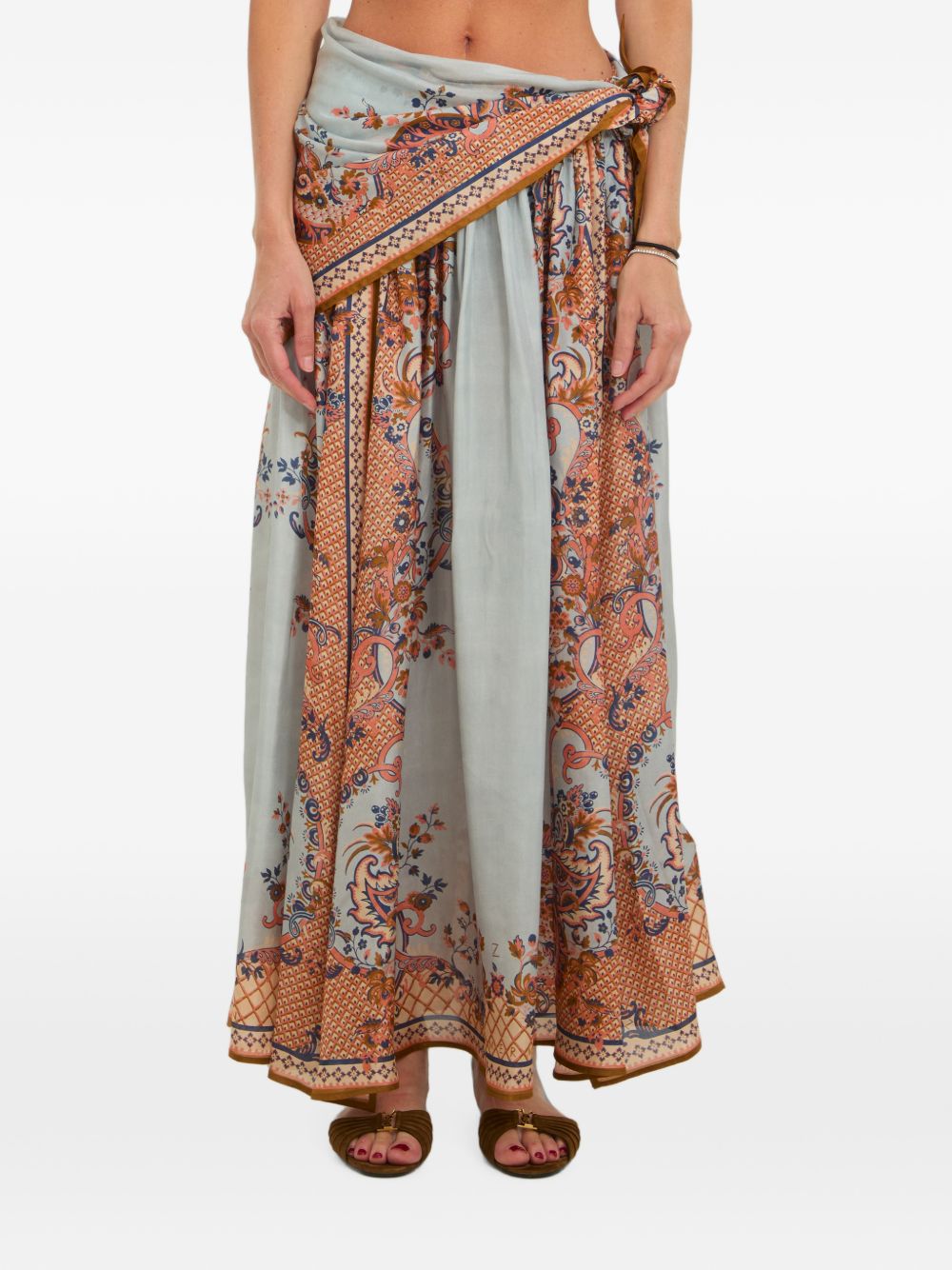 Zimmermann Aster Silk Long Skirt