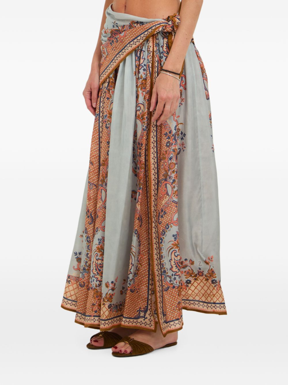 Zimmermann Aster Silk Long Skirt