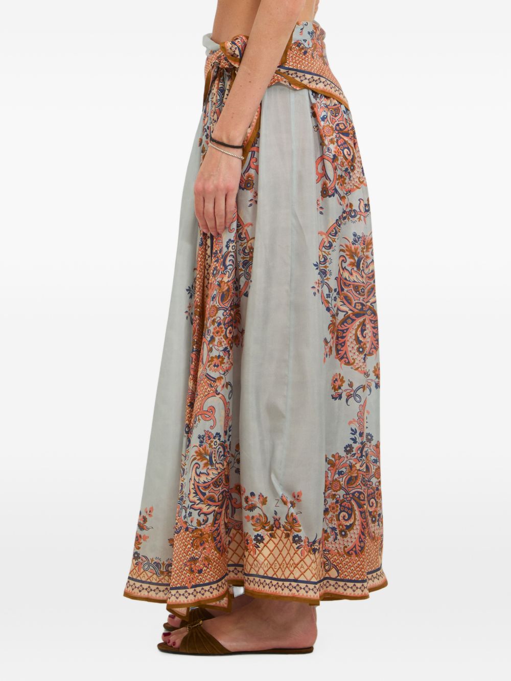 Zimmermann Aster Printed Silk Skirt