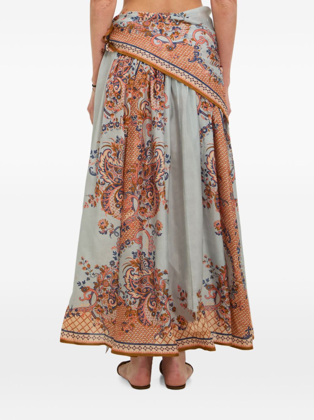 Zimmermann Aster Printed Silk Skirt