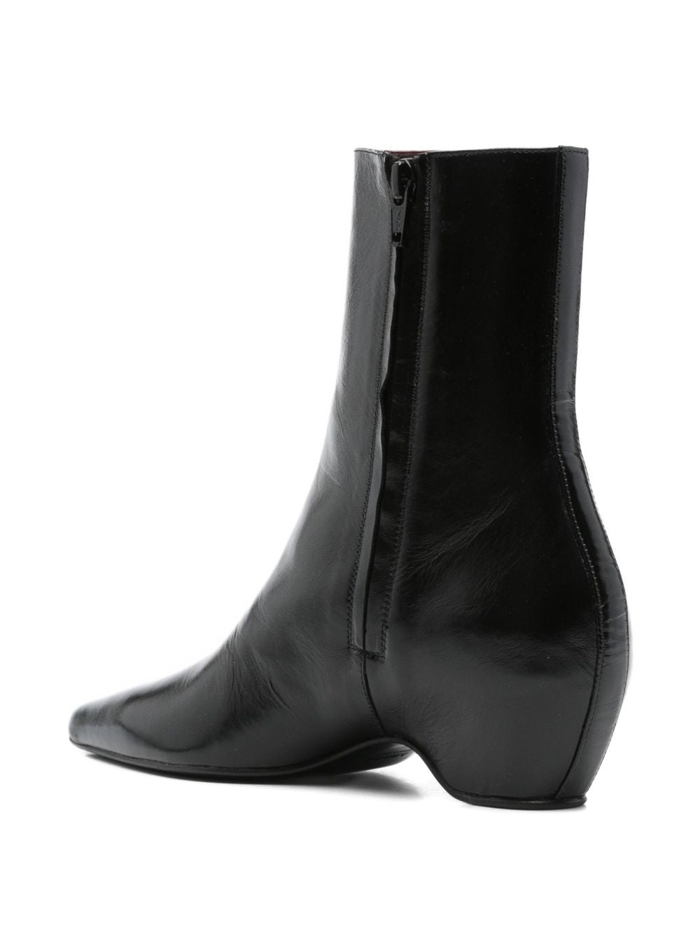 Khaite Sybil Leather Ankle Boots