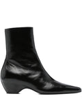 Khaite Sybil Leather Ankle Boots