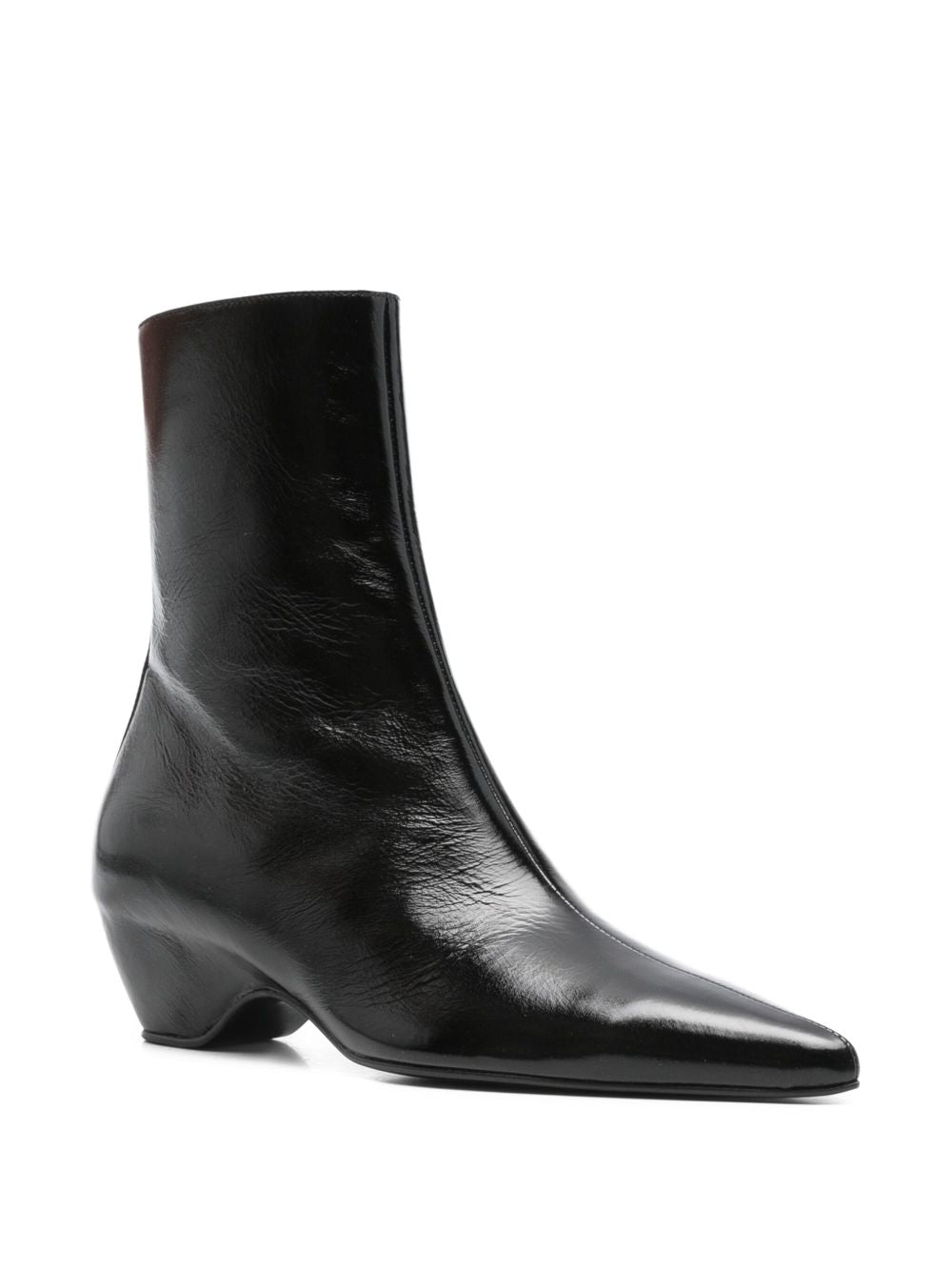 Khaite Sybil Leather Ankle Boots