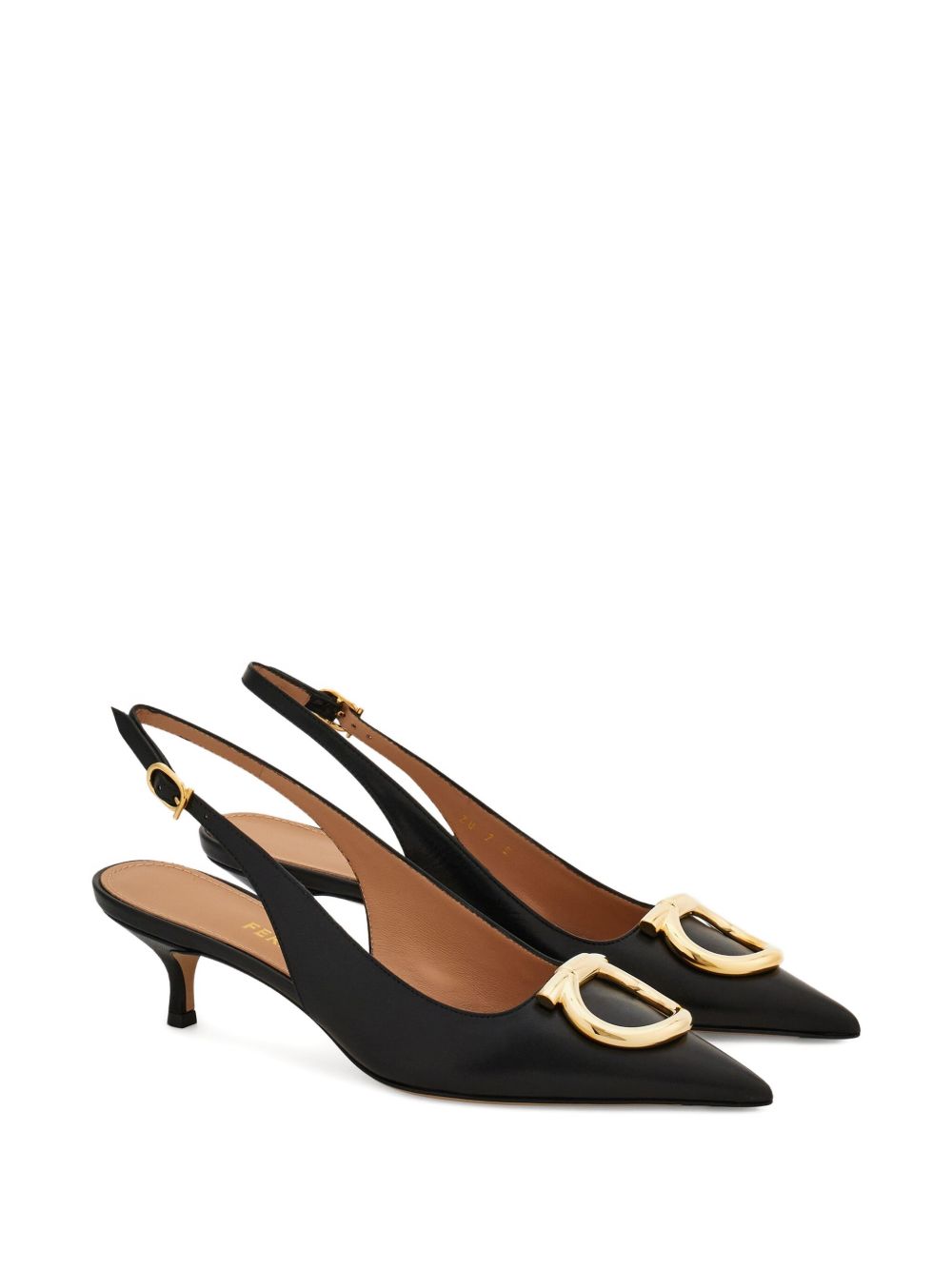 Ferragamo Gancini Leather Slingback Pumps