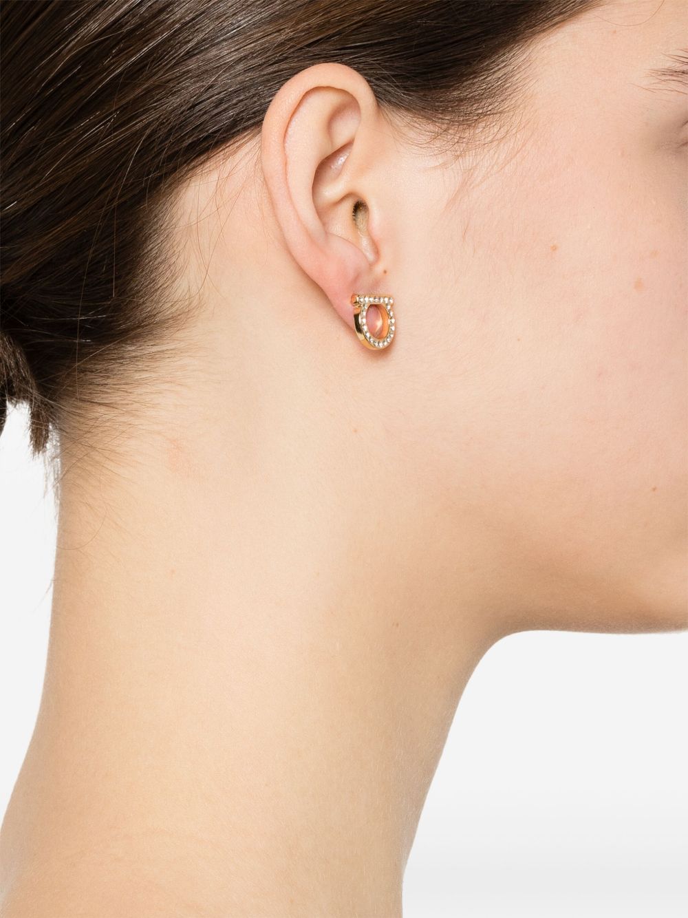 Ferragamo Gancini Crystal Earrings
