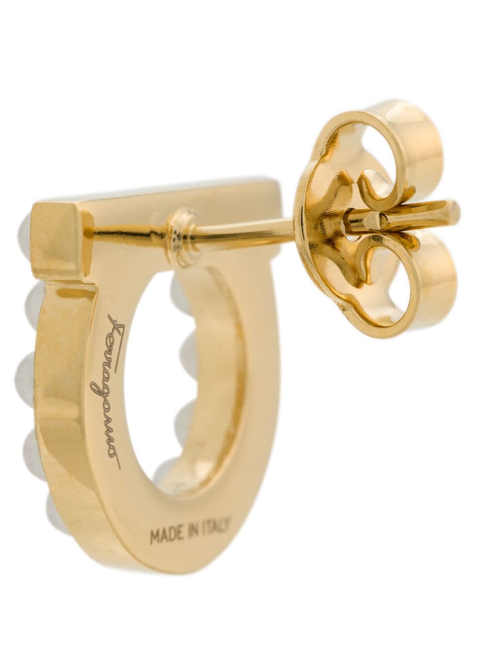Ferragamo Gancini Pearls Earrings