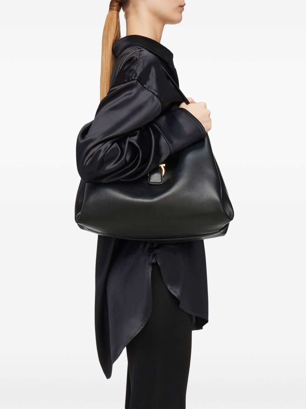 Ferragamo Gancini Leather Tote Bag