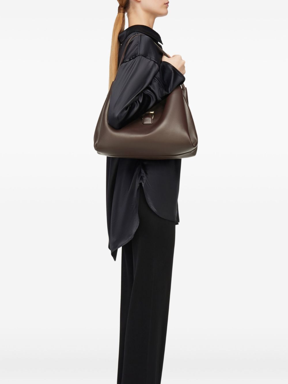 Ferragamo Gancini Leather Tote Bag