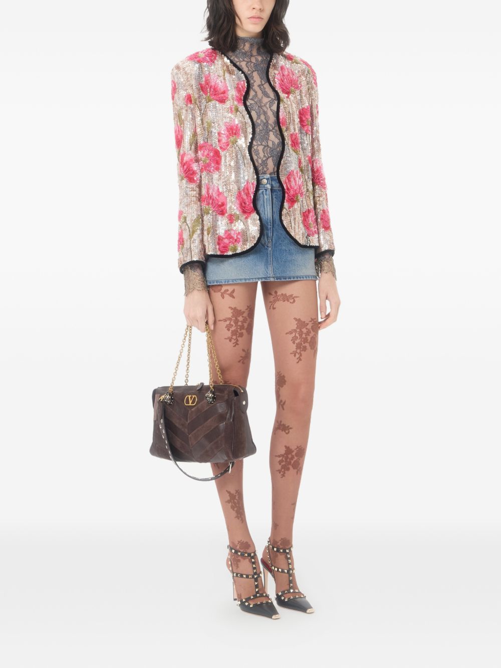Valentino Garavani Panthea Medium Leather Shoulder Bag