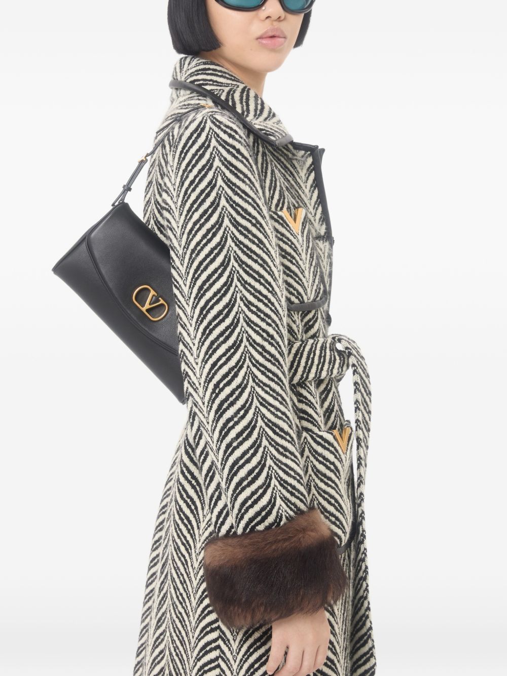 Valentino Garavani Devain Small Leather Shoulder Bag